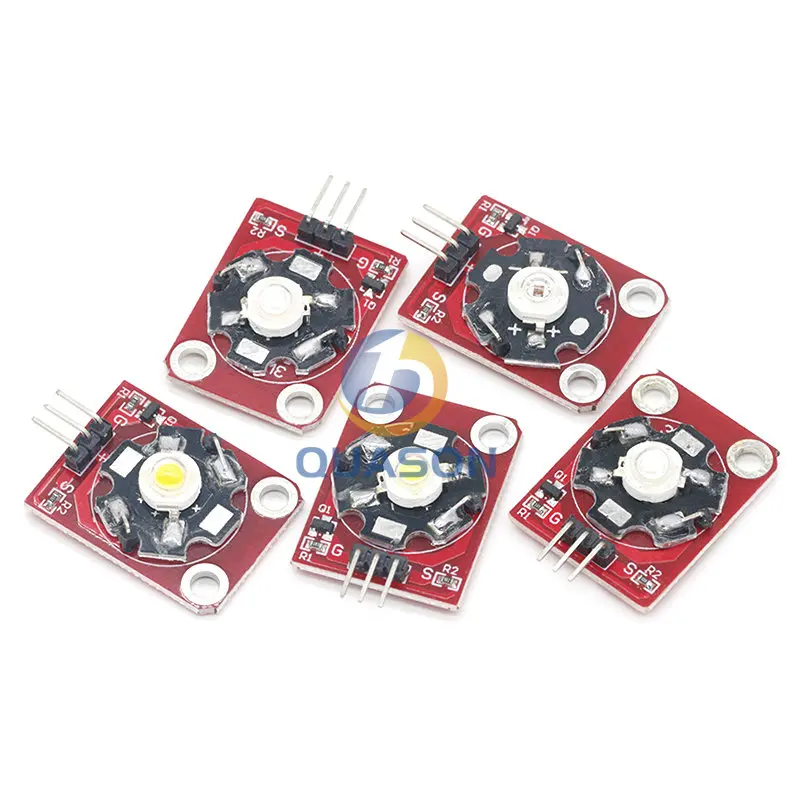 3W High Power LED Module Blue/Green/Purple/Red/White/Yellow LED with PCB Chassis forArduino STM32 AVR