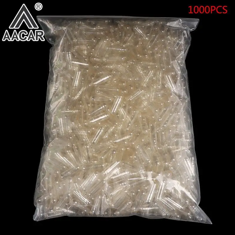 1000PCS Standard Size 0 Empty Capsules Empty Gelatin Clear Capsules 0# Hollow Hard Gelatin Transparent Zygote Capsules Shells