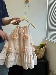 MILANCEL 2025 Summer Kids Clothes 3D Flower Girls Dresses Camisole Children Dress For Girls