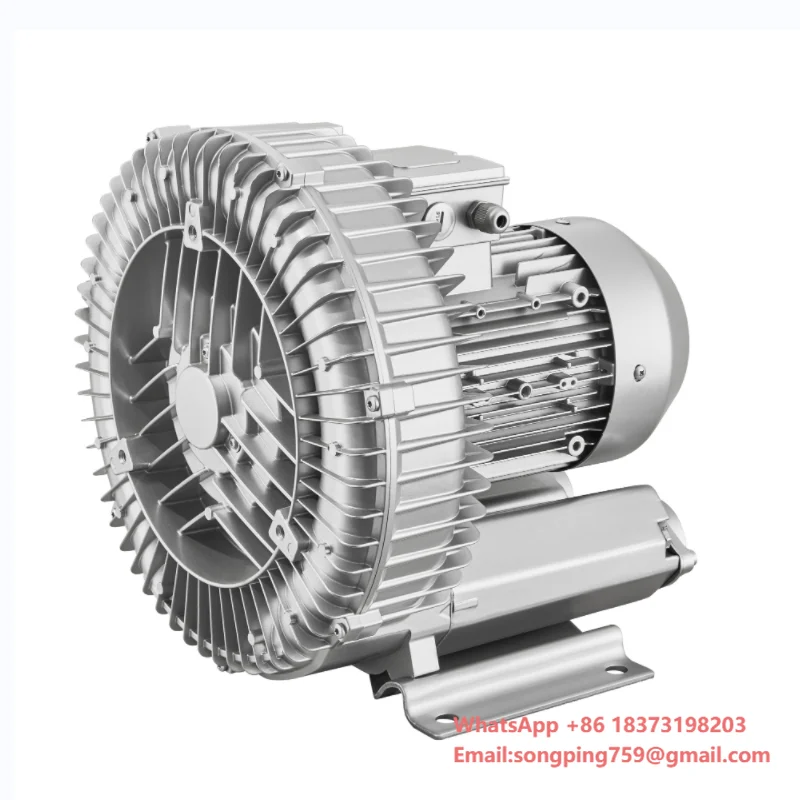 Bomba de vacío de soplador de aire de anillo trifásico trifásico de 7,5 kW, bomba de un solo etapa de 0,5 HP ~ 35HP, soplador de canal lateral de aire regenerativo