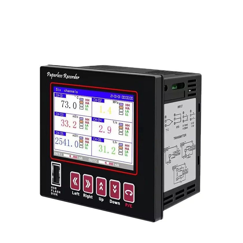 

LCD Multi Channels Digital Industry Use Data Logger Temperature And Pressure Chart Paperless Recorder Temperature Data Logger