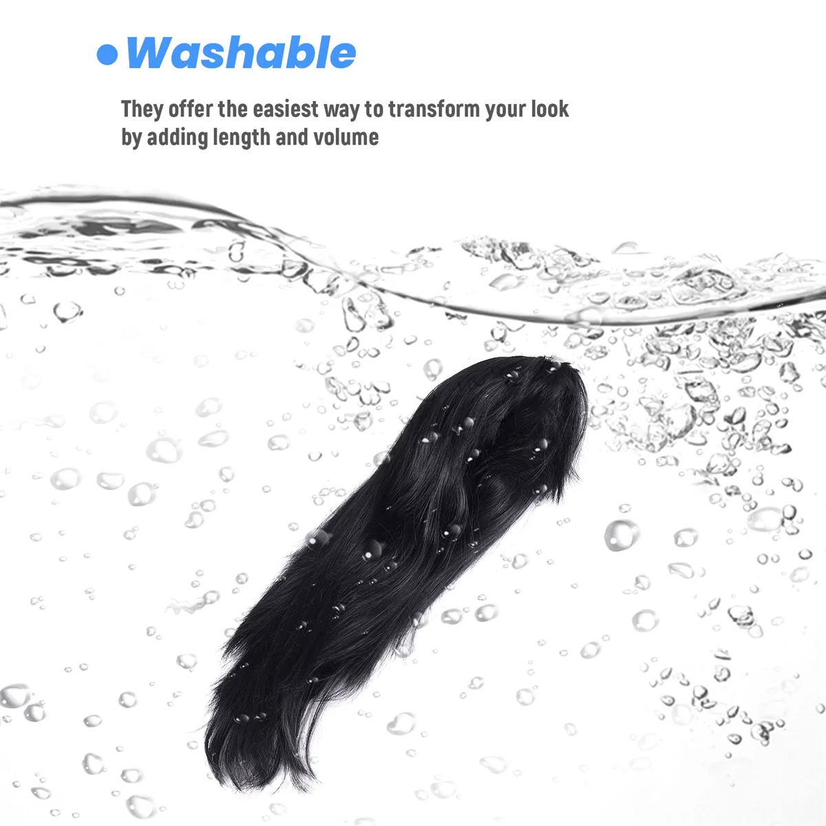 สีดําสไตล์ผู้หญิงยาวตรงวิกผมคอสเพลย์ชุดวิกผม