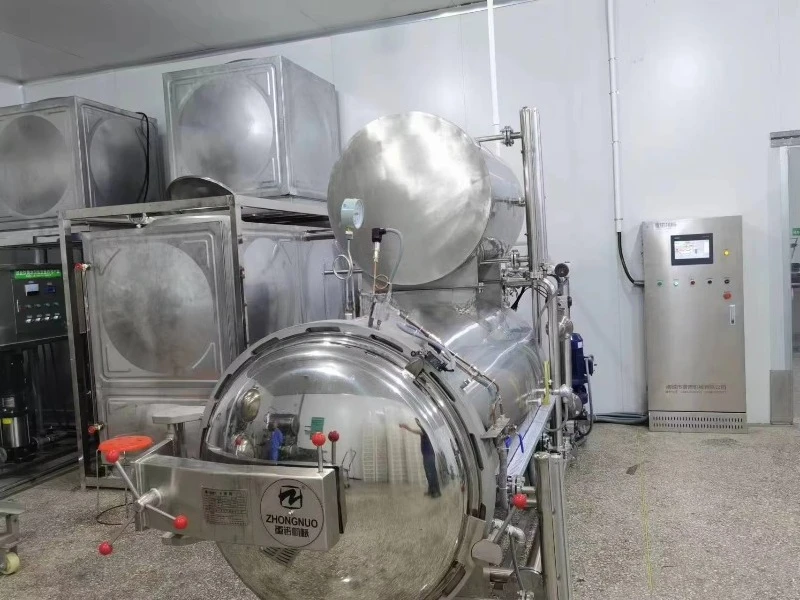 New SUS30408 Stainless Steel Tin Cans Sterilization Autoclave High Automatic Hot Water Spraying 5mm Thickness 143 customize