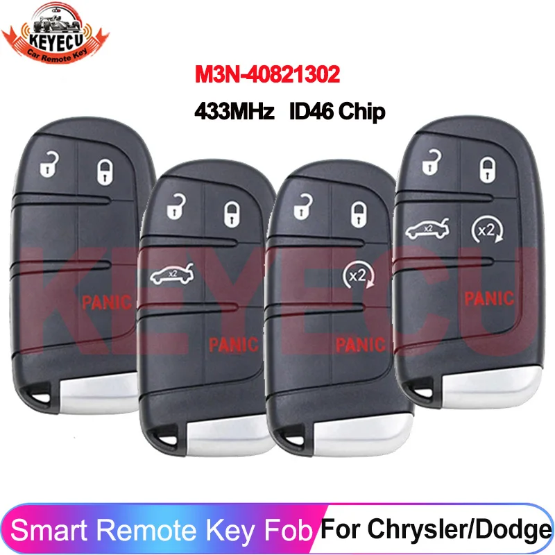 

433 МГц ID46 чип Smart M3N-40821302 для Chrysler 300 Dodge Charger Journey Challenge Dart Durango 2011-2018 автомобильный дистанционный брелок