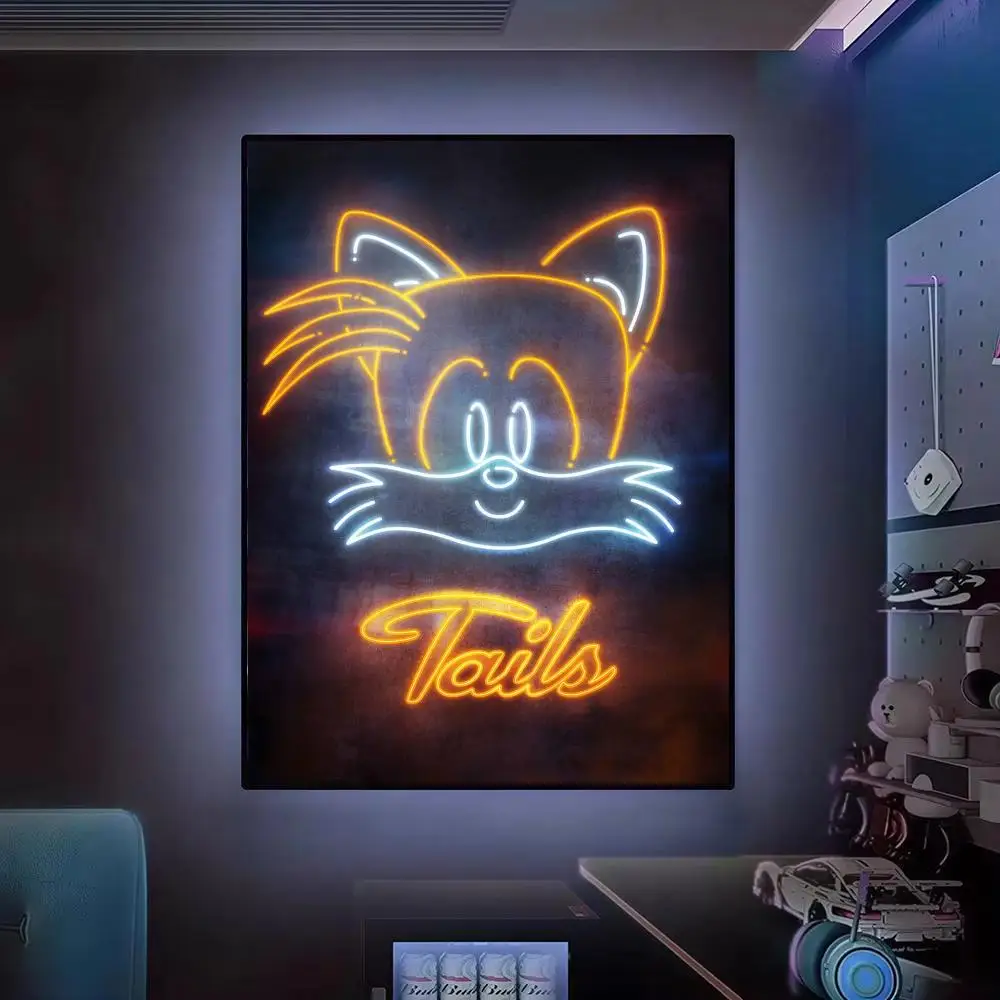 Cyberpunk-Neon-Stil S-Sonic Poster Moderne Ästhetische Wanddekoration Premium Raumdekoration Schlafzimmer Gaming-Setup – Detail 8