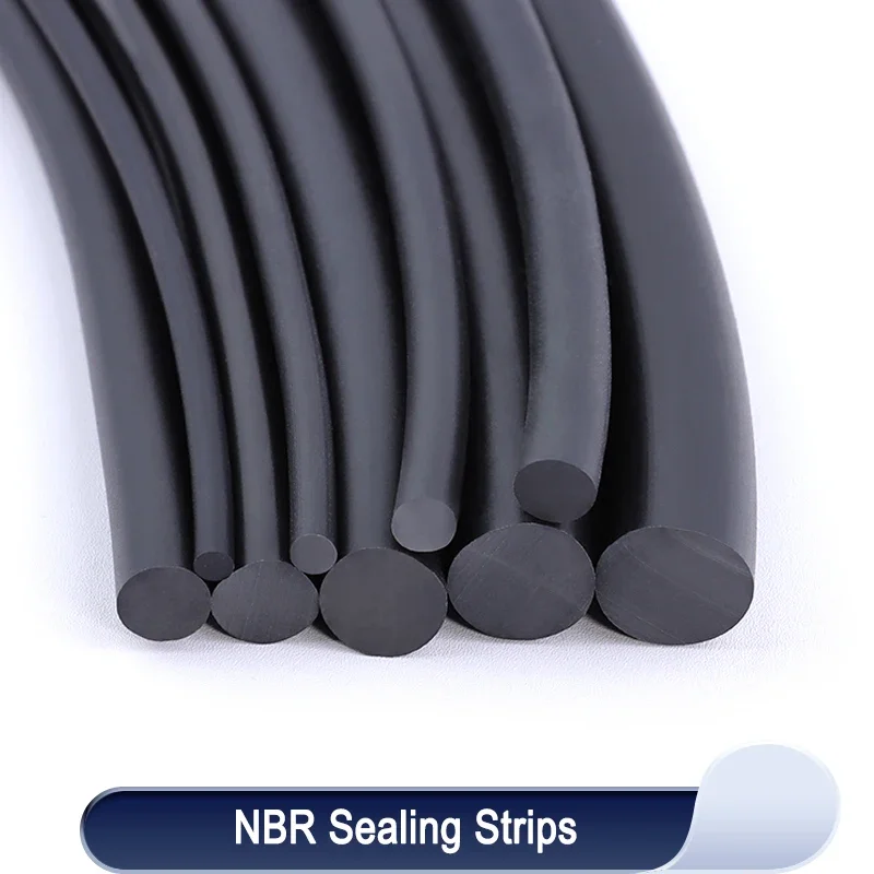 

2/5/10m NBR Sealing Strip Dia 1 2 2.5 3 4 5 6 7 8 9 10mm Black Solid Oil Resistance Round Nitrile Rubbe Strips Door Seal