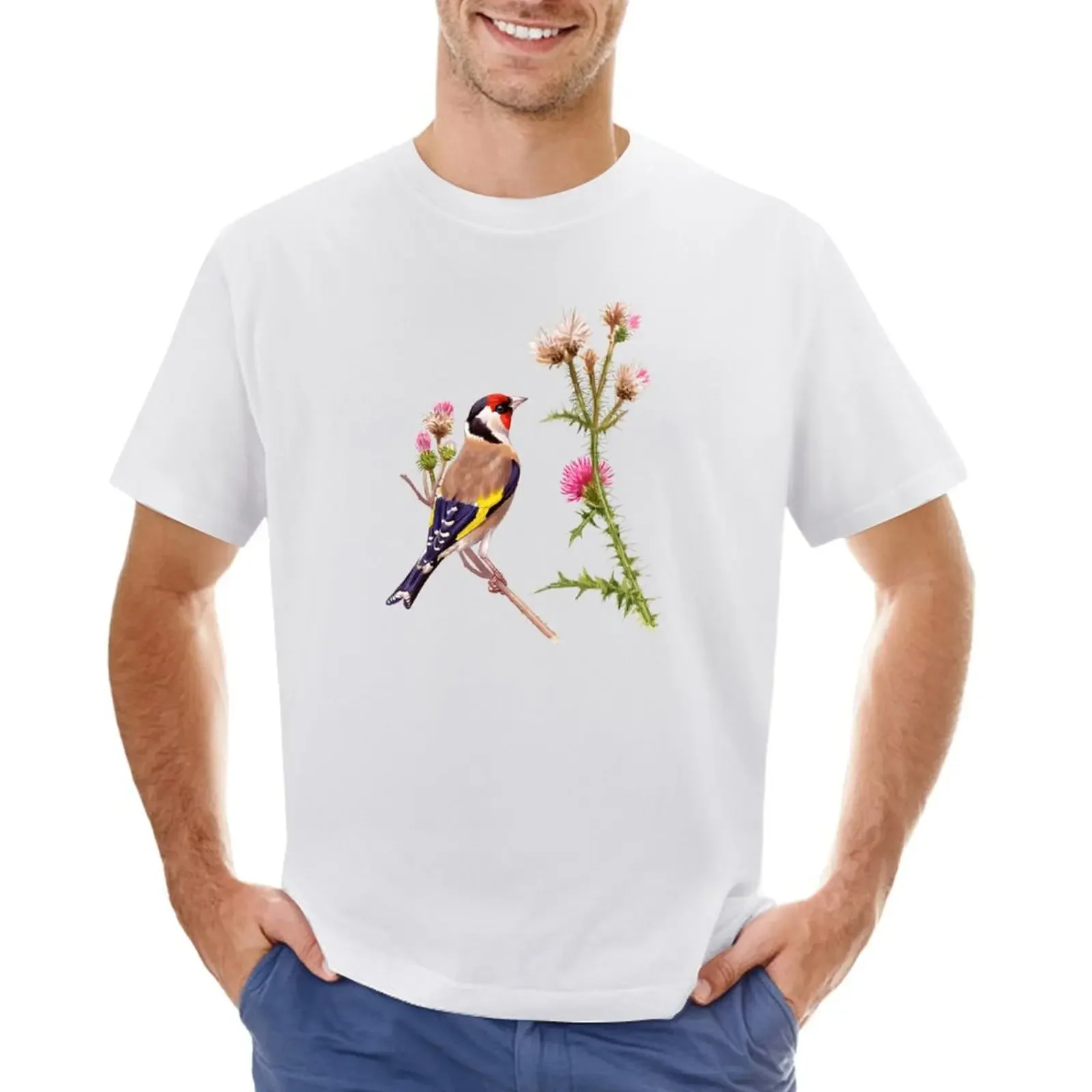 

European Goldfinch T-shirt oversized funnys mens graphic t-shirts funny