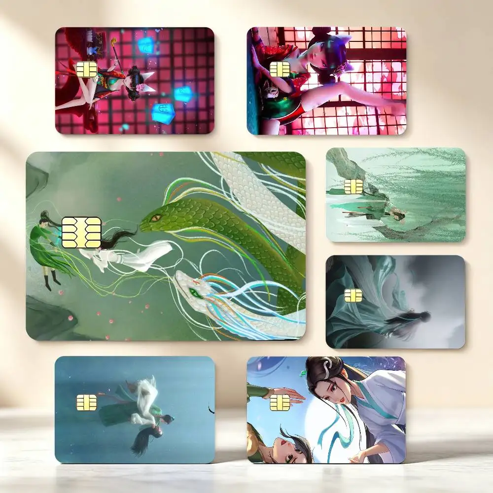 White Snake Origin High‑Def Game Chip Decals Credit Card Tiny Waterproof Vinyl Decor Practical Present
