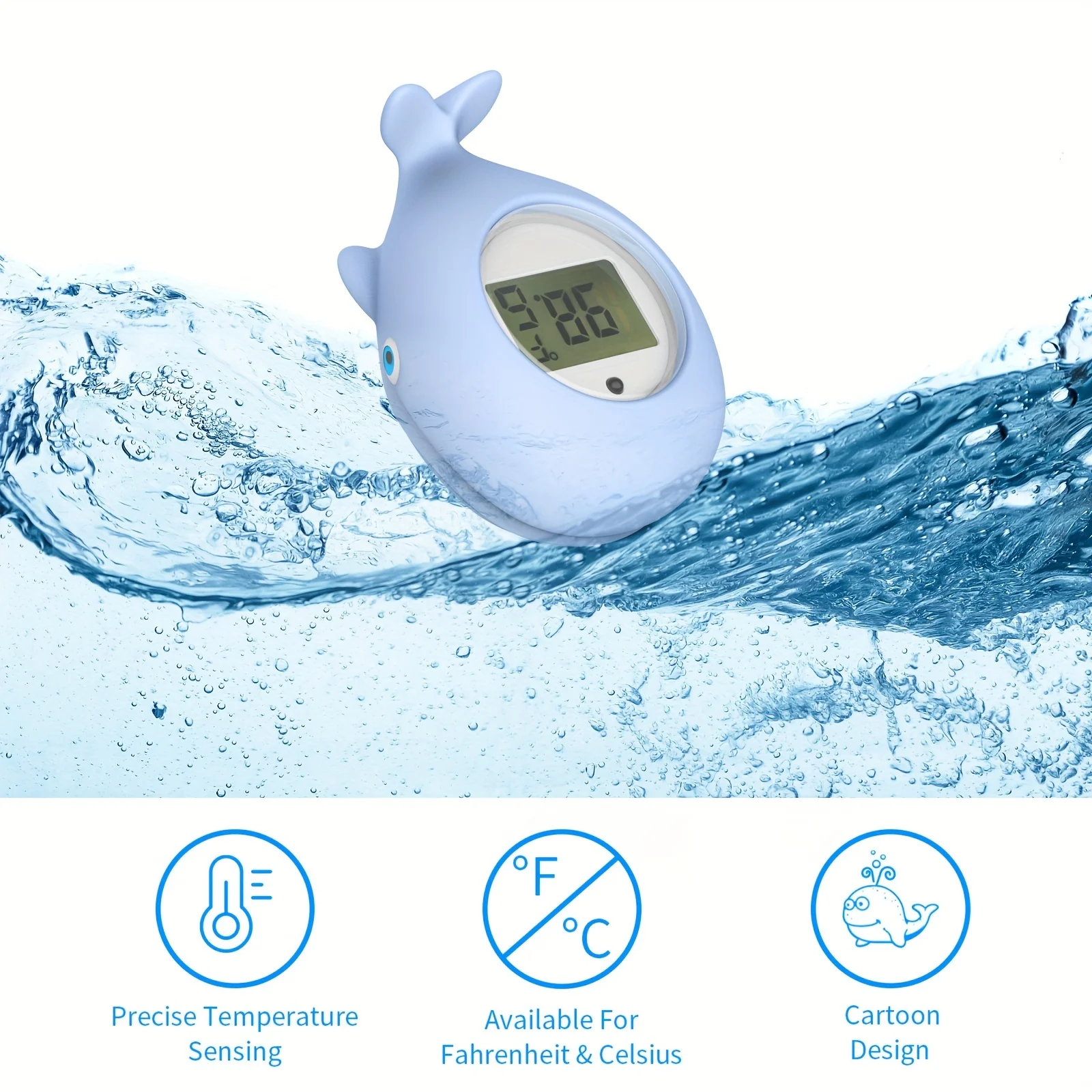 Cartoon Baby Water Thermometer - High-Precision Measurement for Baby Room, Bathroom, and Pool -  LR44*2 Batteries Included