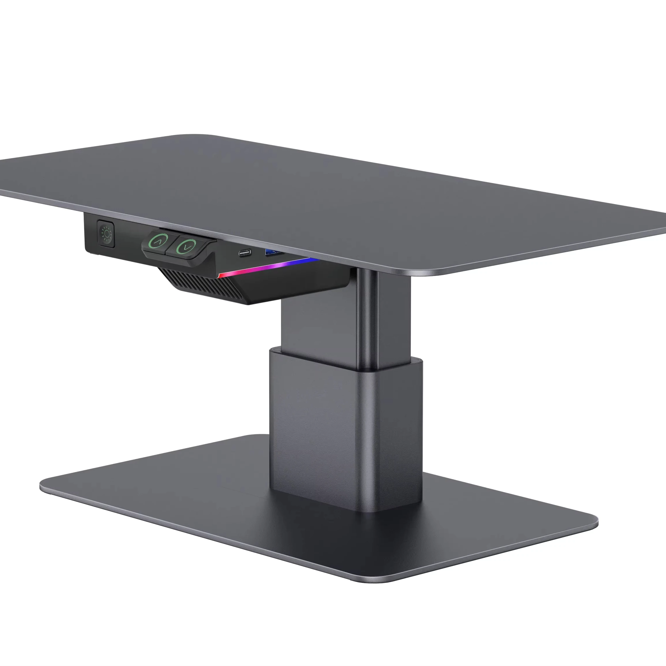 

Home Office Desktop Adjustable Gaming Lights Computer LED Monitor Riser Stand with USB HUB