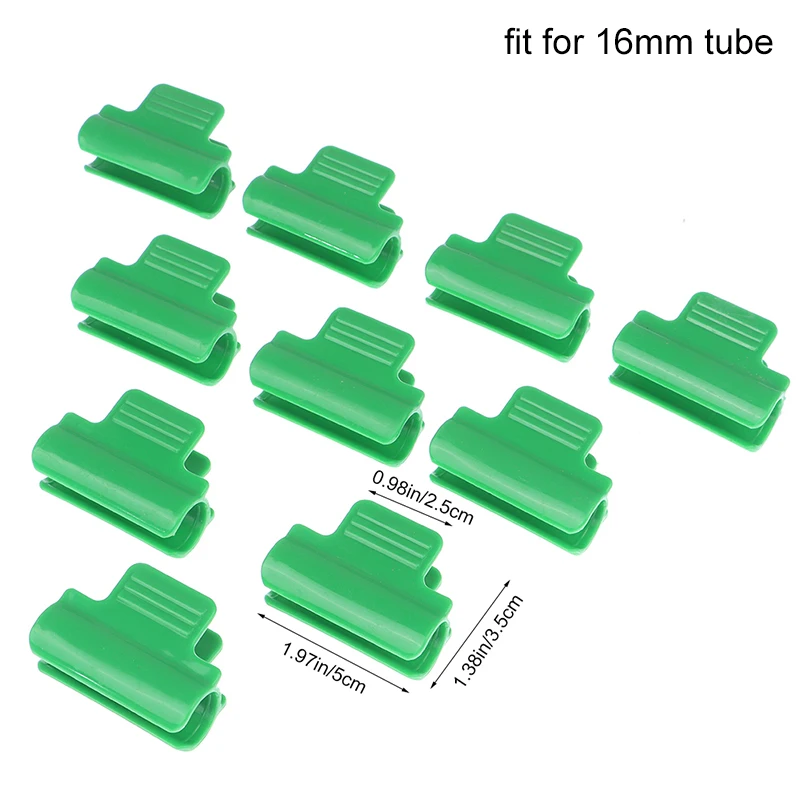 10 pcs/pacote 11/16mm grampos de efeito estufa clipes filme cobertura de fileira rede túnel clipe de argola planta sombreamento haste líquida cartão fivela clipes