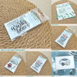 Christmas Stamps & Stencil Scrapbook Diary Decoration Embossing Template Ice cellar and snowman cake DIY Greeting Card Handmade