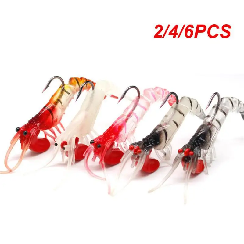 2/4/6PCS Bionic Bait Head Shrimp Jumping 15 G Fishing Gear Fake Bait Full Swimming Layer Multi-section Pvc