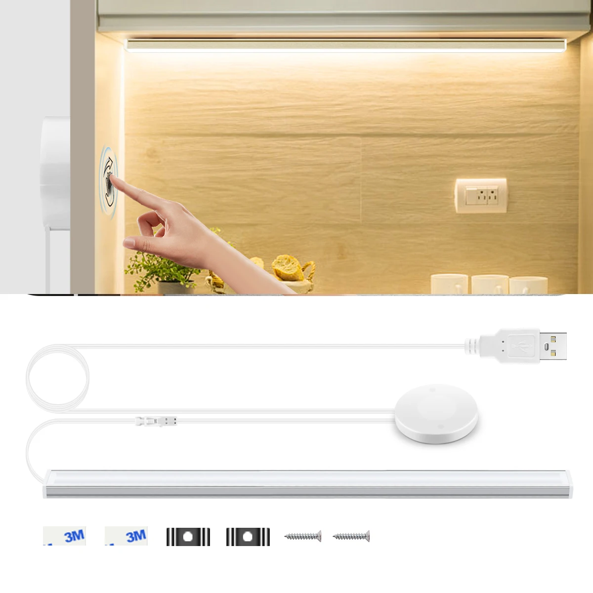 

5V LED Lights Hand Sweep Motion Touch Sensor Dimmable Swtich USB Aluminum LED Light Bar Kitchen Cabinet Wardbode Night Lamp