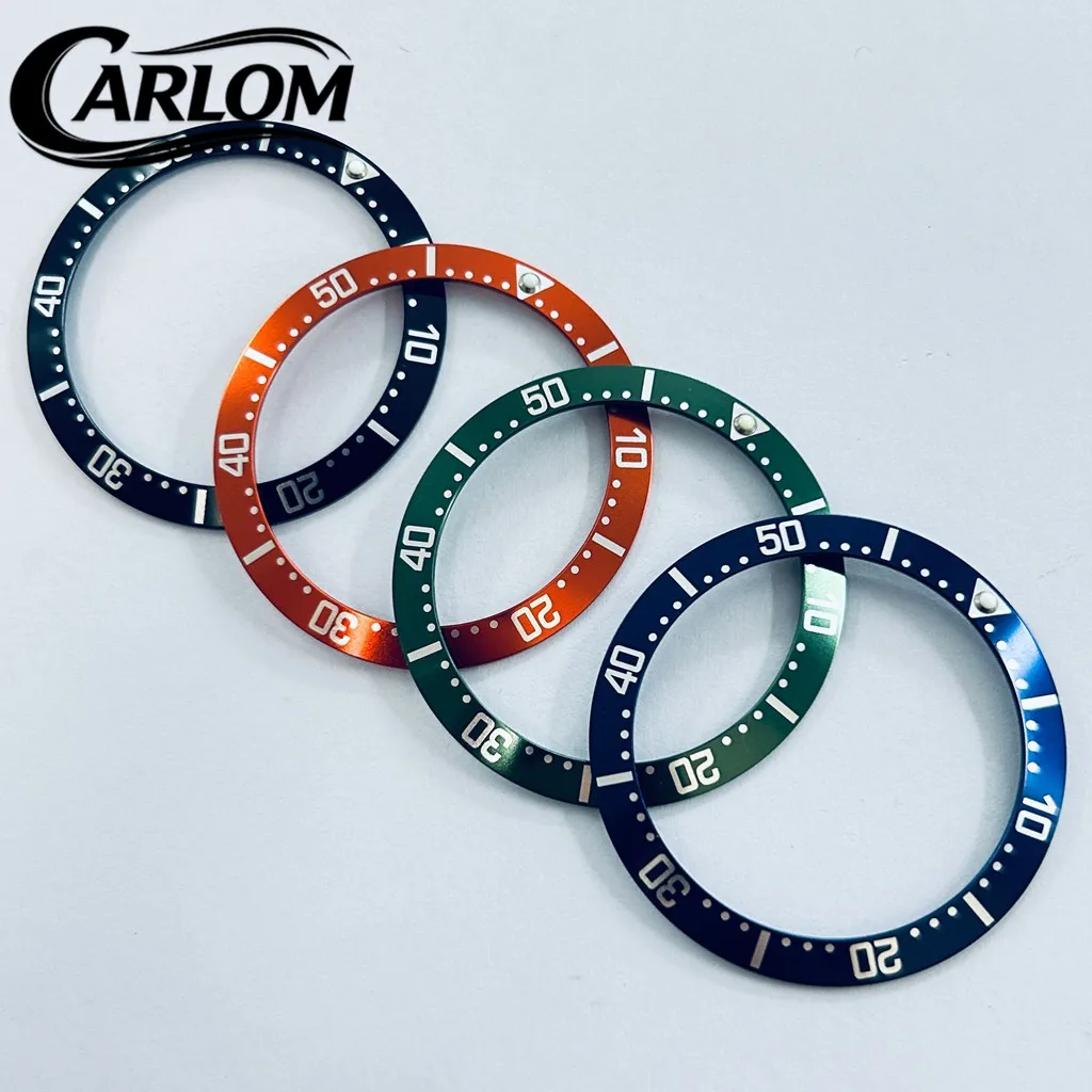 38mm/30.6mm Black Blue Green Orange Aluminium Sloping Bezel Fit 40mm Watch Case Watch Accessories Parts SUB Bezel Insert