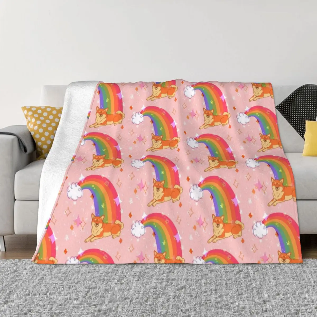 

At the End of the Rainbow Throw Blanket Tourist Blanket Blankets Sofas Of Decoration cosplay anime blankets and throws