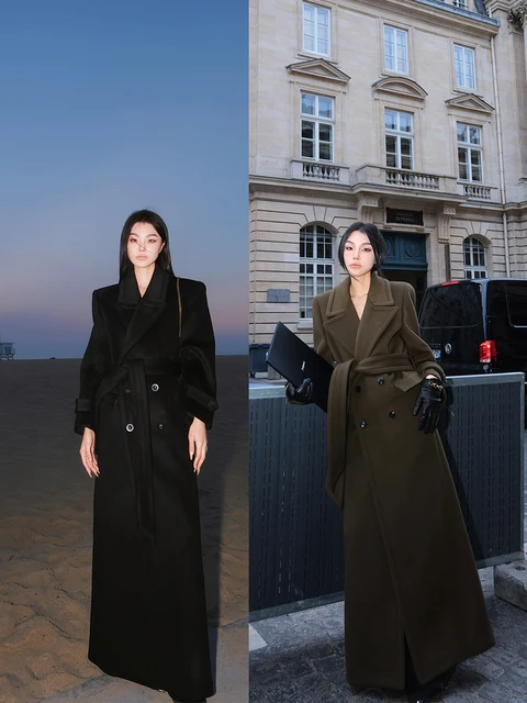 140cm Lengthened High End Brand X long Tall Women Maxi Woolen Overcoat Thicken Warm Fashion Cashmere Coat Cloak Ankle Length AliExpress
