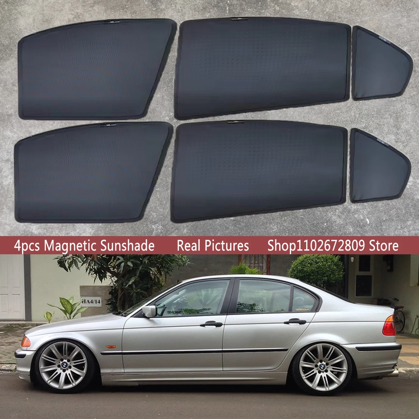 Magnetic Car Sunshade Shield Front Windshield Frame Curtain Sun Shades For BMW 3 Series E46 Sedan 1998 -2005 318 320 Accessories