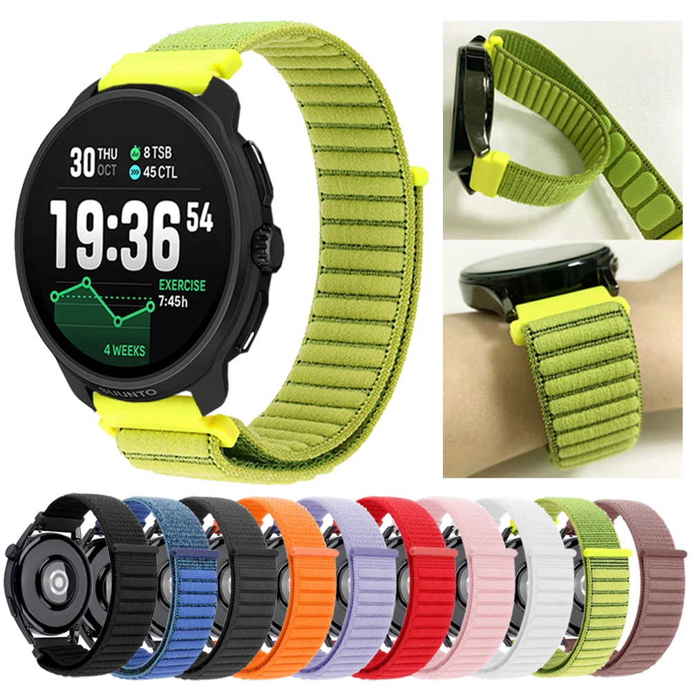 20 22mm ナイロンスポーツストラップ SUUNTO RACE 2/S RUN VERTICAL OCEAN スマートウォッチブレスレット用 SUUNTO 3 フィットネス/5 9 Peak DLC ウォッチバンド用