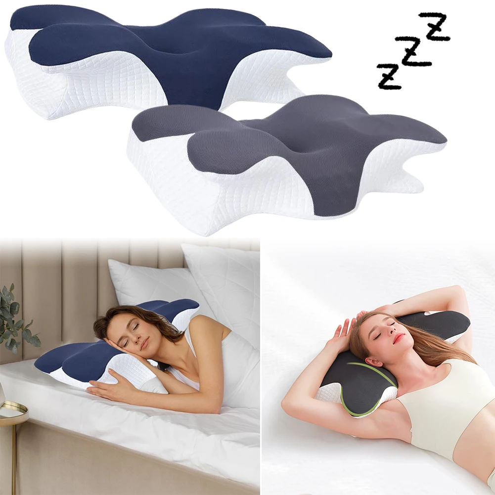 

Ergonomic Sleep Cervical Orthopedic Neck Pillow Comfortable Memory Foam Bedding Pillow Neck Protection Butterfly Shape Pillow