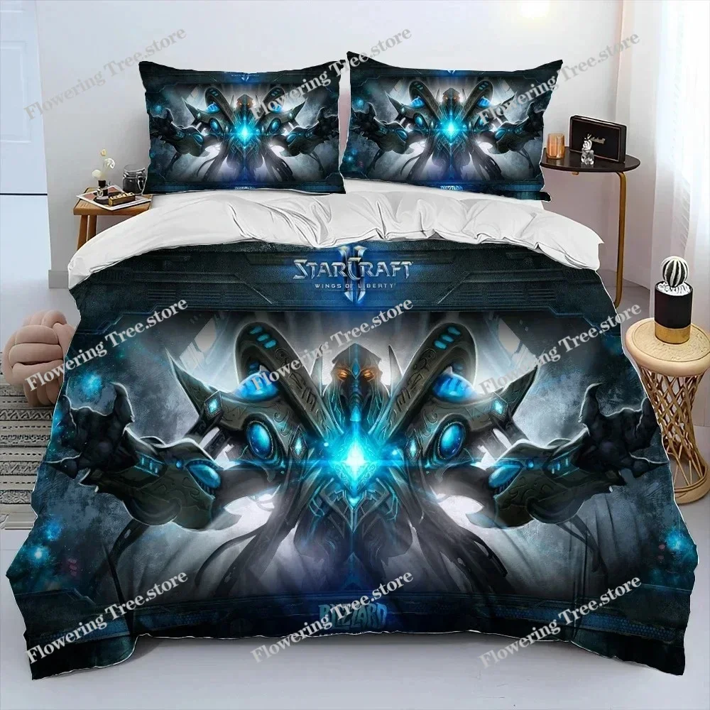 

3D HD StarCraft Game Gamer PC Comforter Bedding Set,Duvet Cover Bed Set Quilt Cover Pillowcase,king Queen Size Bedding Set kids