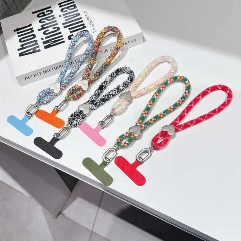 

New Trendy Color Dopamine Plush Wrist Lanyard Mobile Phone Rope Anti-lost Water Cup Rope Mobile Phone Lanyard Pendant Rope
