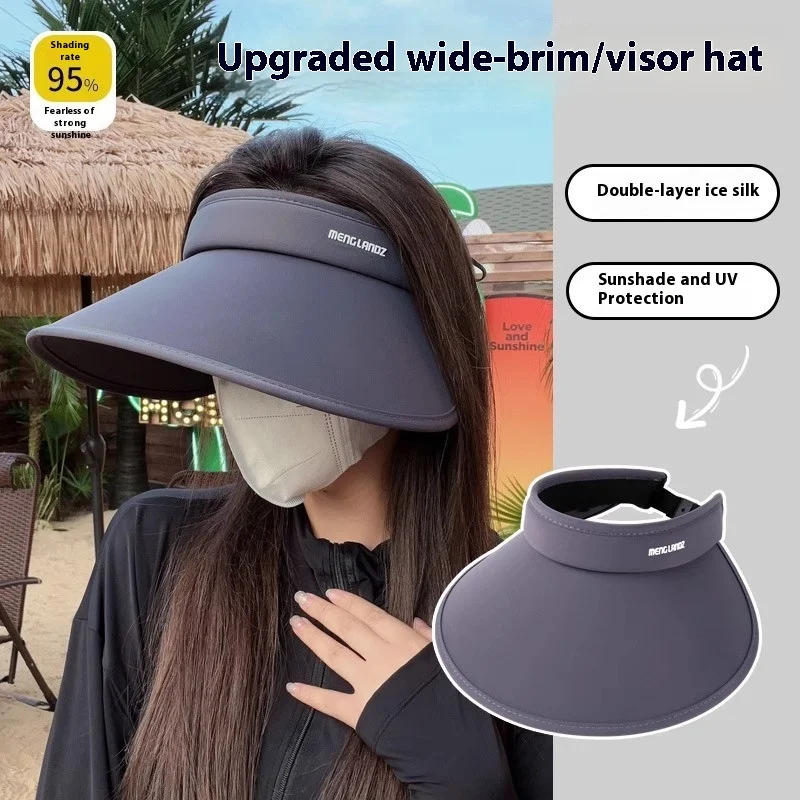 Sun Hat for Women Wide Brim Foldable Summer Sun Protection Hat UV Protection Face Cover Floppy Beach Hat Ice Silk Material