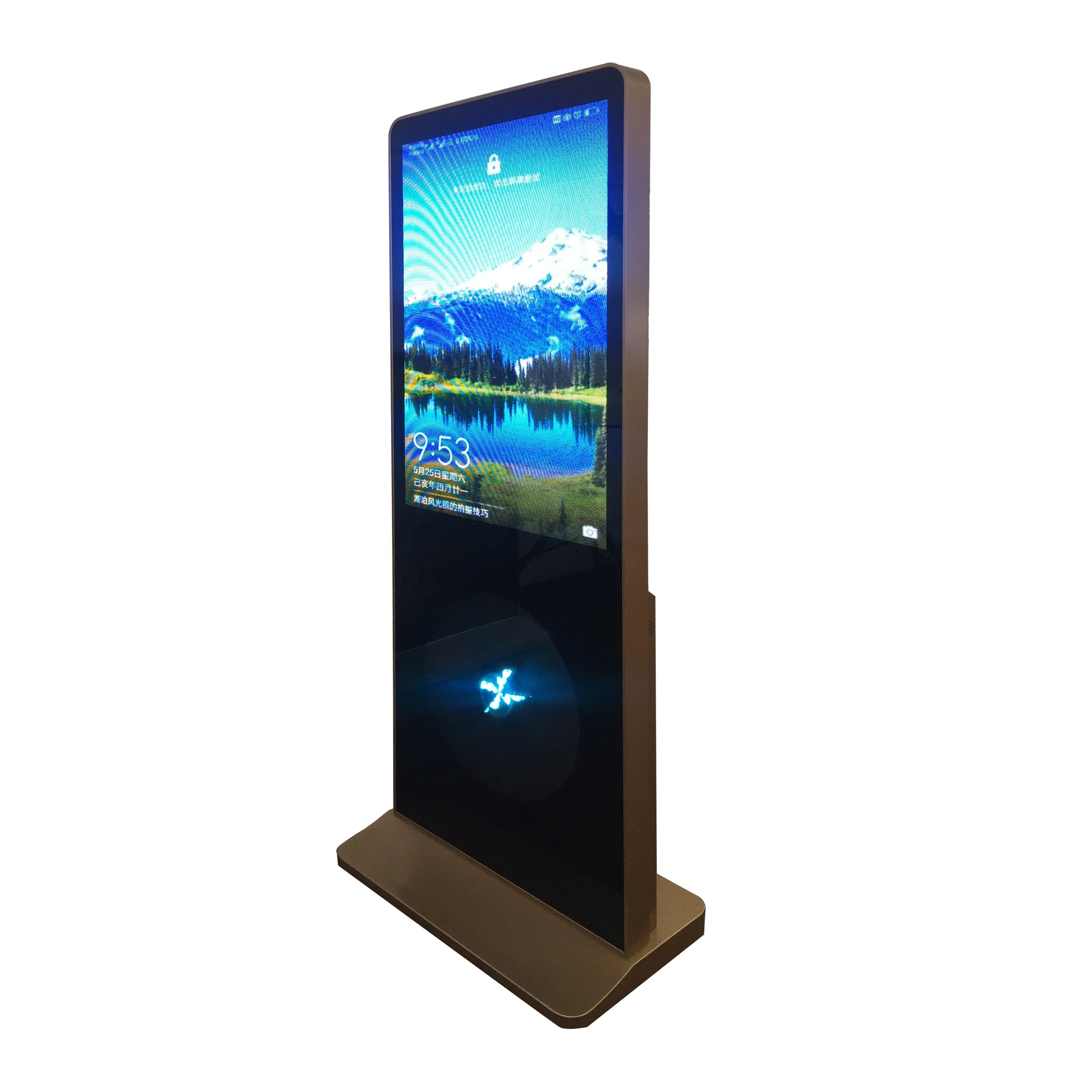 Holographic 3d Wireless Contrall led Fan Screen Stand Poster led Display P2.5 1 For Shopping Store900mm*740mm Digital led Poster