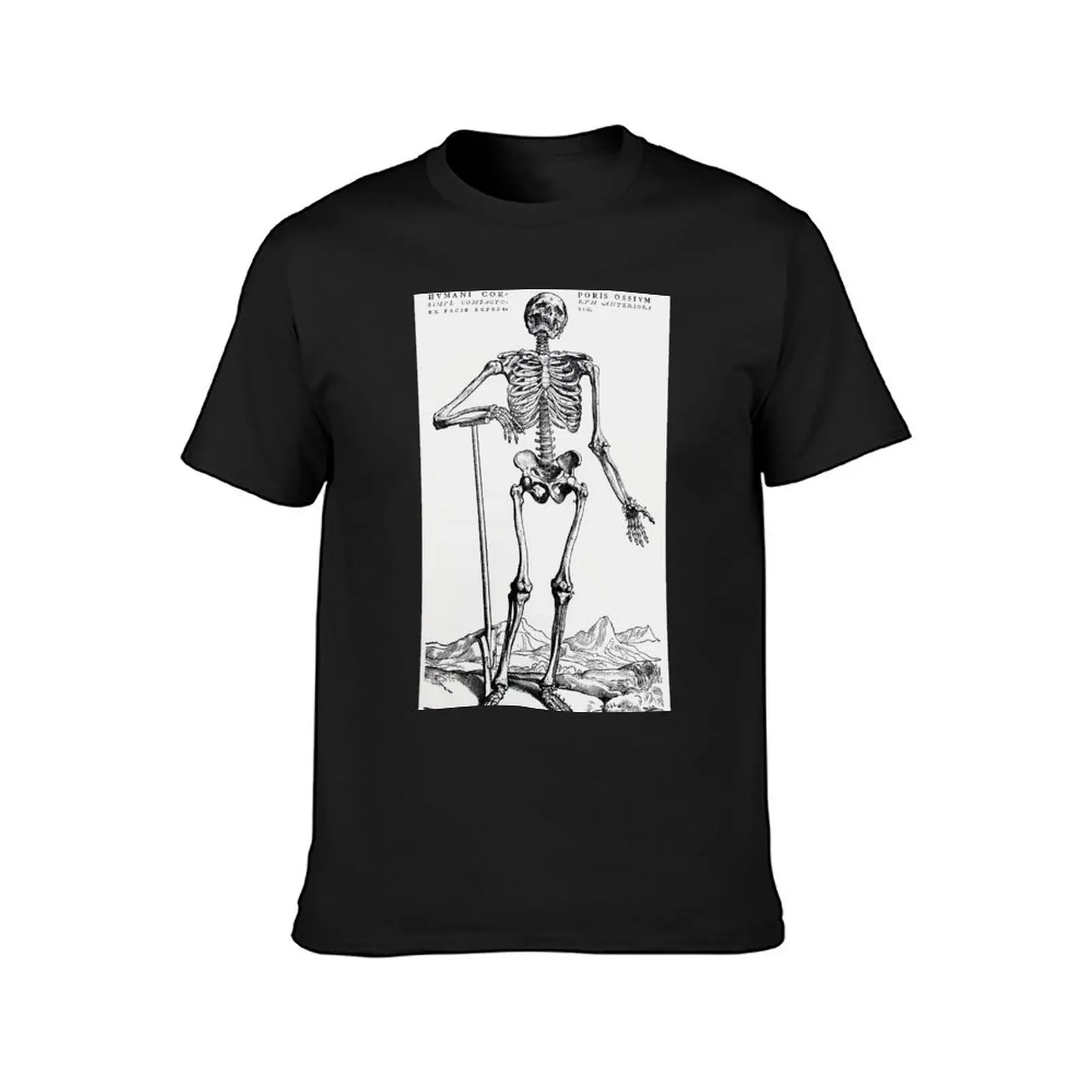 Skeleton digging own grave T-Shirt oversizeds kawaii clothes slim fit t shirts for men