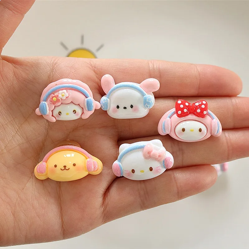 100pcs Kawaii Flatback Resin Cabochon DIY Scrapbook Earrings - view 4