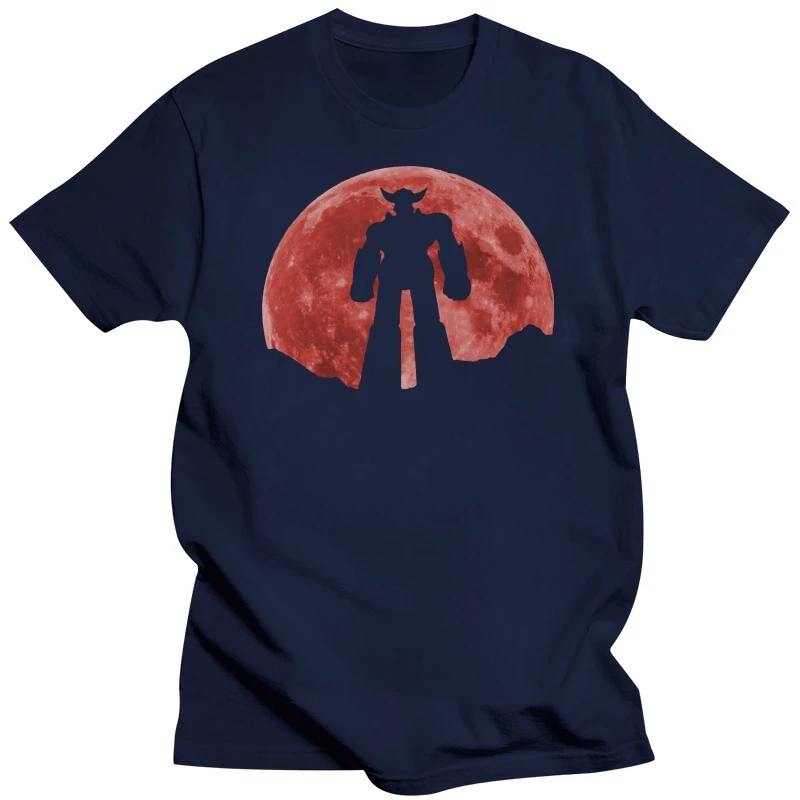 UFO Robot Goldrake Grendizer Anime Red Moon T Shirt Grunge Adults Loose 100% Cotton Men Cloth Harajuku O Neck Tee Shirt