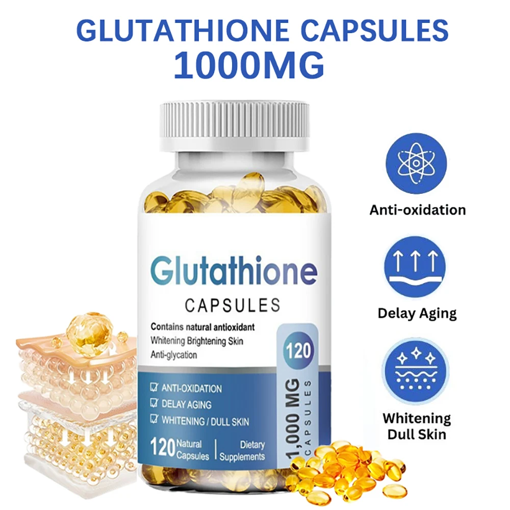

Glutathione Supplement Capsules 1000mg with Milk Thistle, L-Glutathione with Alpha Lipoic Acid for Skin Radiance, Liver & Immune