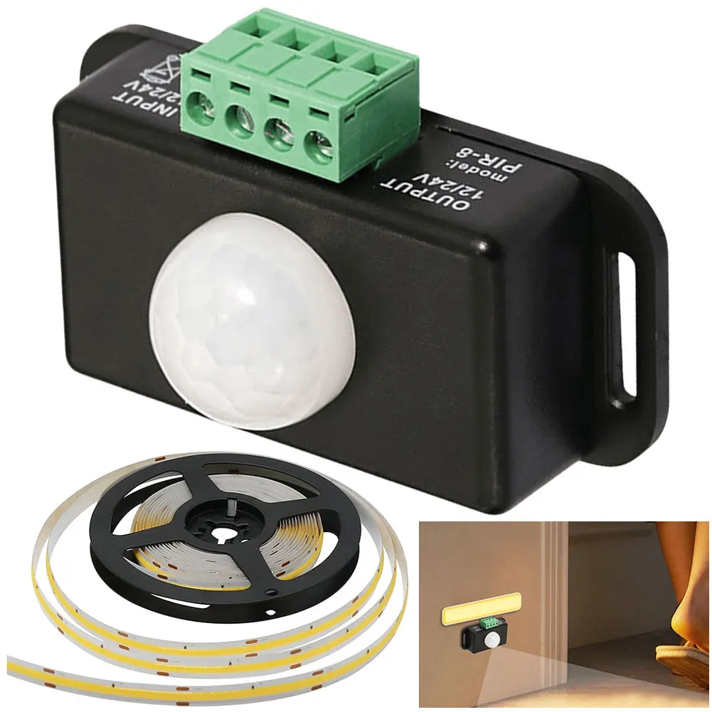 DC 12V 24V 6A IR Infrared Detector Light Switch Module Automatic Adjust PIR Motion Sensor Light Switch for LED Strip Light