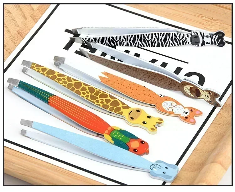 動物の形をしたアイブロウピンセット,アイブロウピンセット,カラーヘア,美容,細いヘア,ステンレス鋼,メイクアップアクセサリー,脱毛ツール