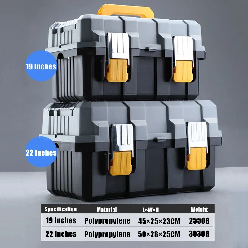 Caja de Herramientas grande vacía, estuche de almacenamiento de 3 etapas, organizador de plástico impermeable, estuche rígido de pelícano, caja de