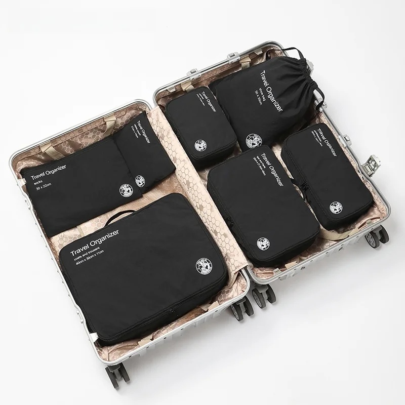 ensemble-de-sacs-de-voyage-sept-pieces-organisateur-de-vetements-sac-de-tri-voyage-d'affaires-travail-de-bureau-poignee-souple-sac-pliable-en-nylon