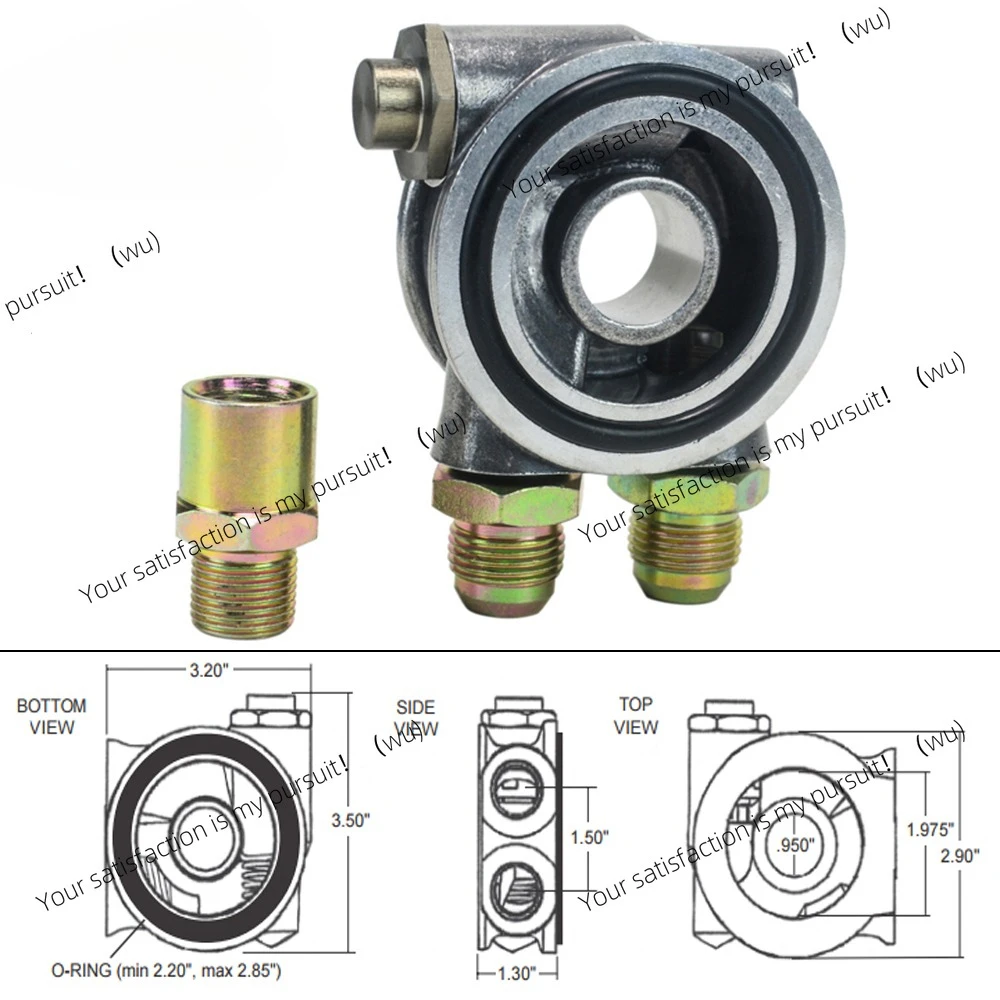 

Сэндвич-пластина фильтра масляного радиатора + адаптер термостата 3/4 дюйма 16-UNF с фитингом AN10 Переходник для сэндвича масляного фильтра