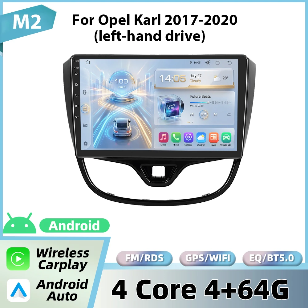 Podofo Draadloze Carplay Android Auto Radio Voor Opel Karl 2017-2020 (links) Auto Intelligente Systemen GPS BT FM/RDS 2din Autoradio