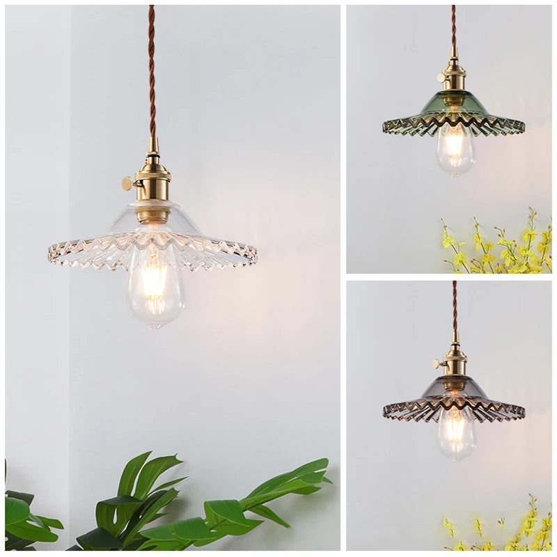 

Nordic Glass Chandelier Single Head Dining Rooms Bedside Lamps Entrance B&B Brass Pendant Light Home Decoration Lighting Fixture