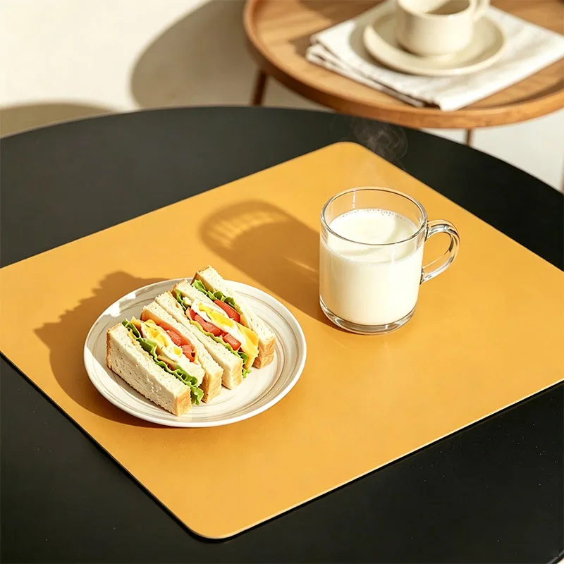 4/8/12pcs New Leather Rectangle Table Placemat with Water Repellent Non Slip Heat Insulated for Kitchen Restaurant Table Setting