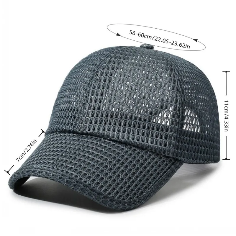 Men's Summer Breathable Mesh Baseball Cap for Outdoor Sun Protection and Shade, Casual and Versatile Hat