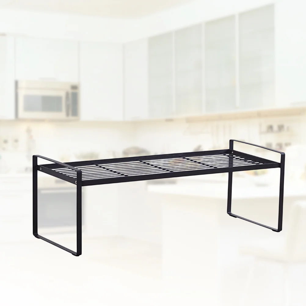 

Kitchen Wrought Iron Black Layered Shelf Multi-Layer Storage Rack for Pot Bowl Seasoning Bottle Organizing