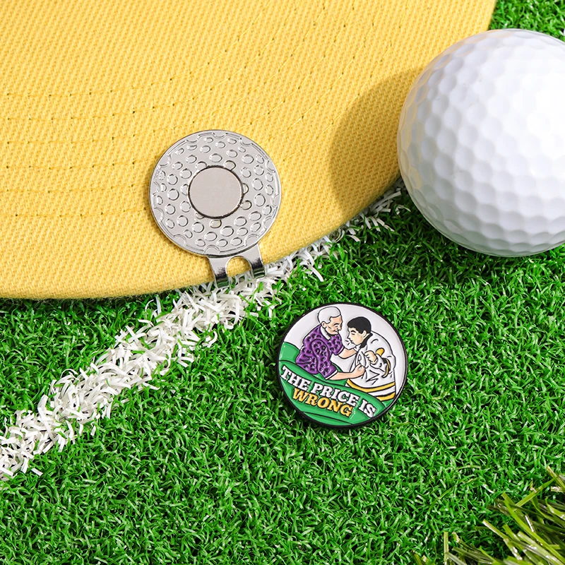 Just Tap It In Golf Cap Magnetic Clip Cartoon Creative Golf Ball Marker Brooches Baseball Hat Adsorption Patch Clip Accessories