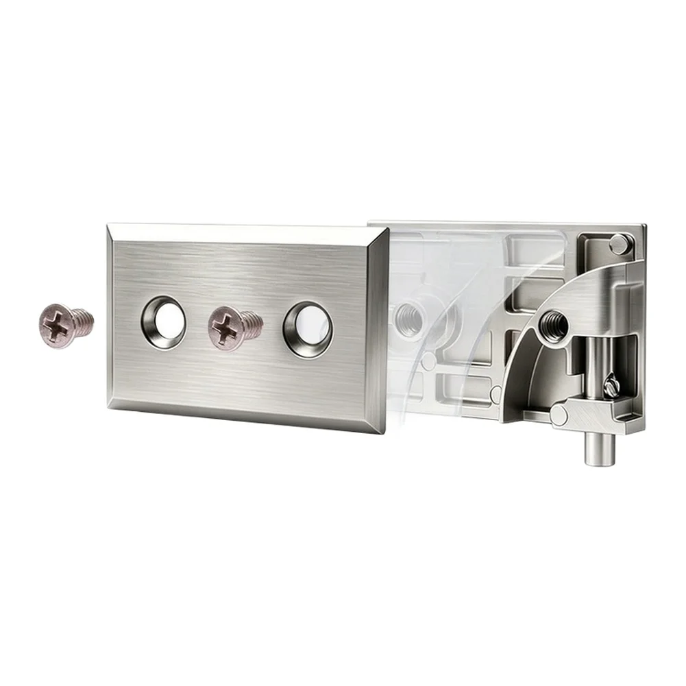 Stainless Steel Infused Zinc Alloy Hinge for Glass Cabinets Supporting Glass Thickness Between For 4mm and 8mm Top Bottom Mount