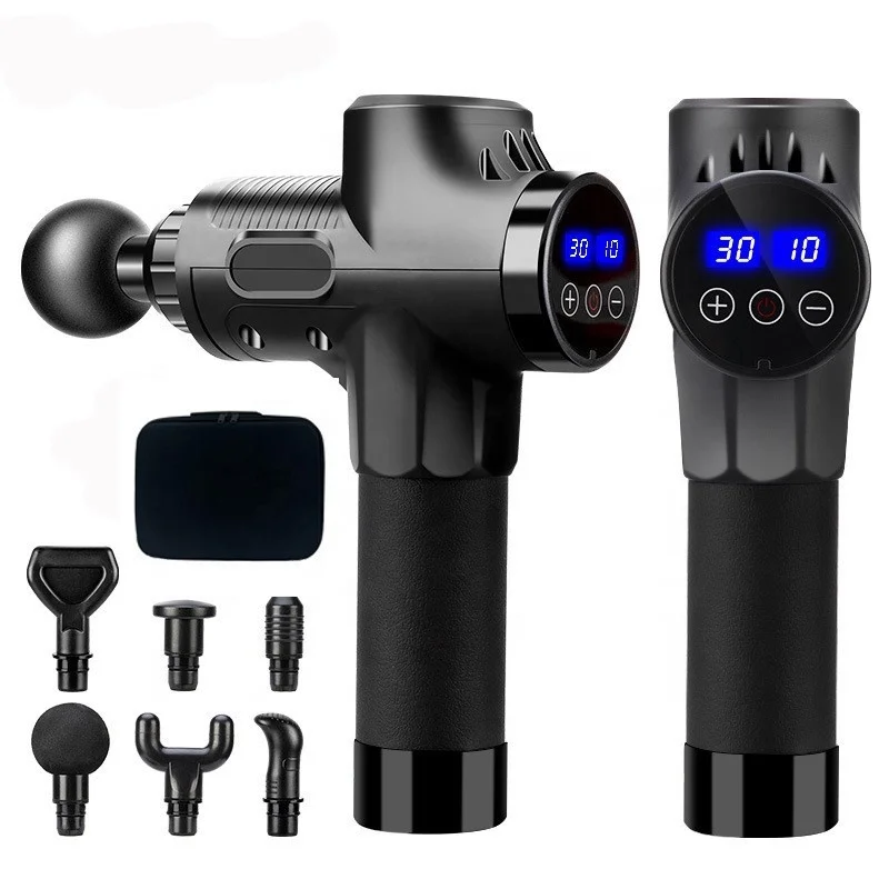 

Smart Library Super Quiet Portable Electric Massage Six Heads Black Handheld Fascia Body Relaxation Device For Athletes Deep