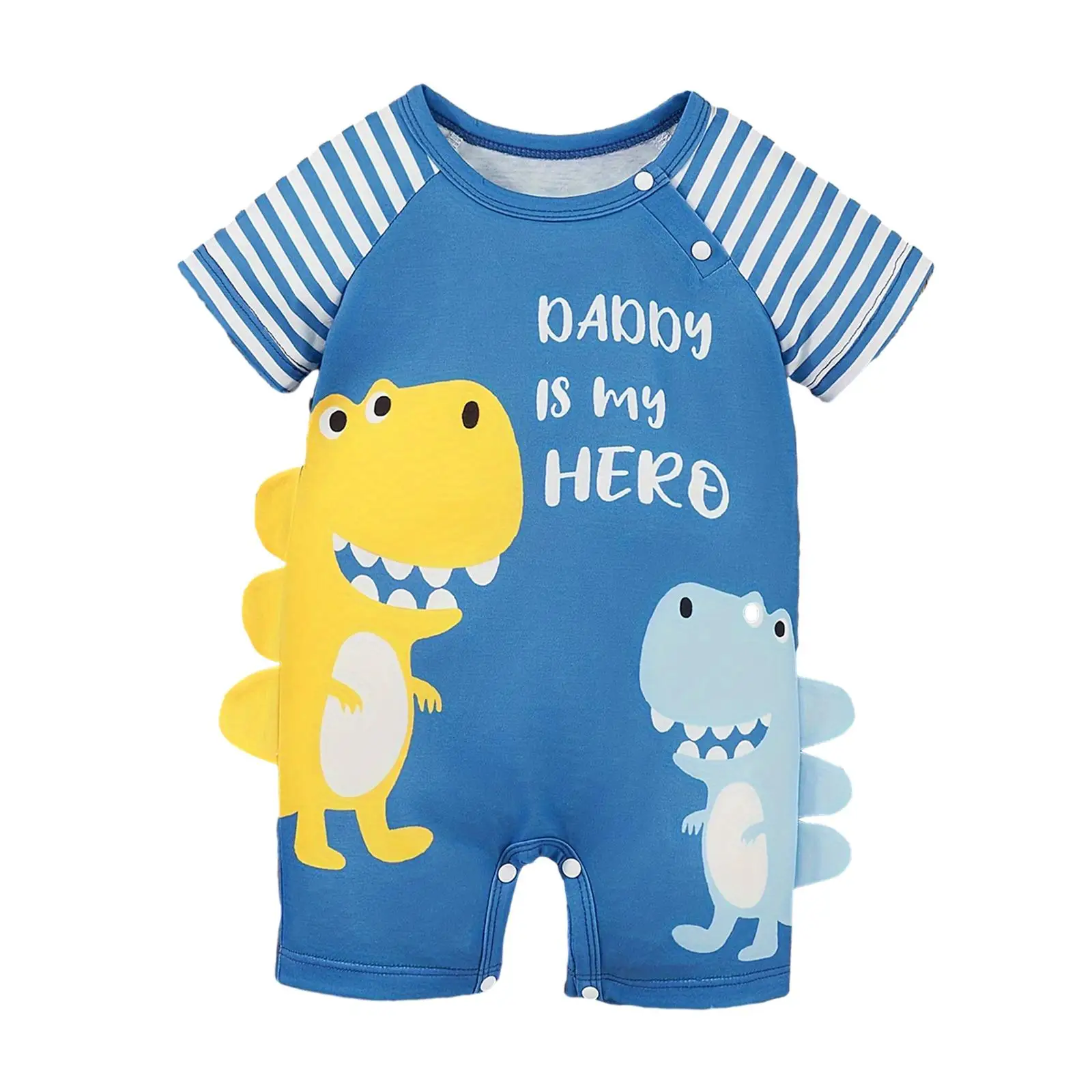 Newborn Baby Romper Jumpsuit Short Sleeve Dinosaur Print Summer Clothing for Boy Girl Cute Bodysuit Gift