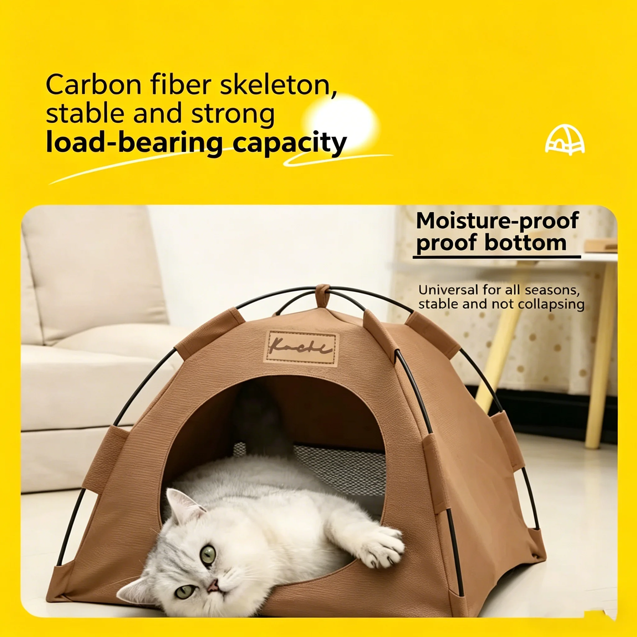Casita plegable para perros pequeños y gatos - transpirable y cálida - imagen 4