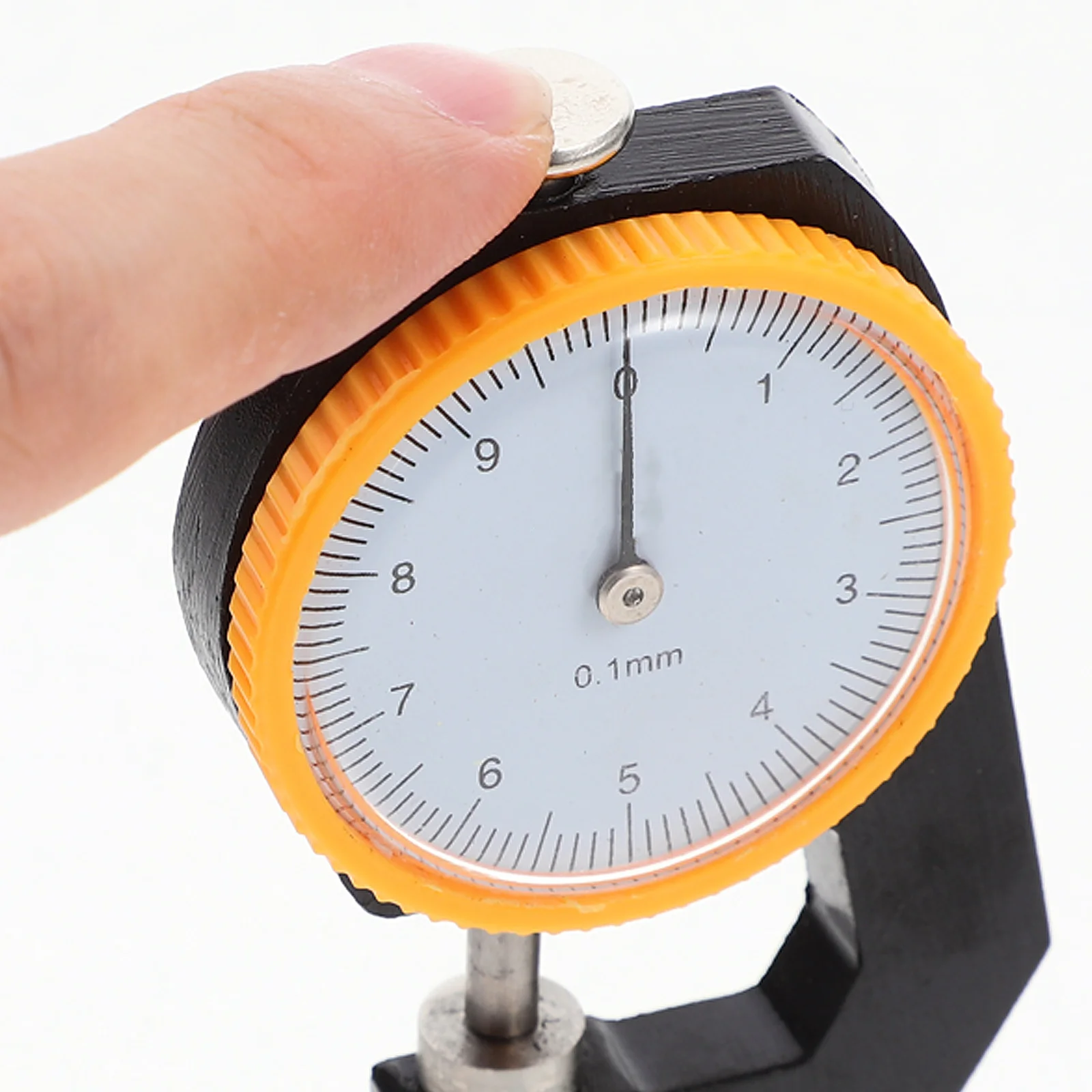 

Thickness Gauge Flat Head Dial Indicator 0-10mm Range Precision Thickness Measurement Tool for Cloth Jewelry