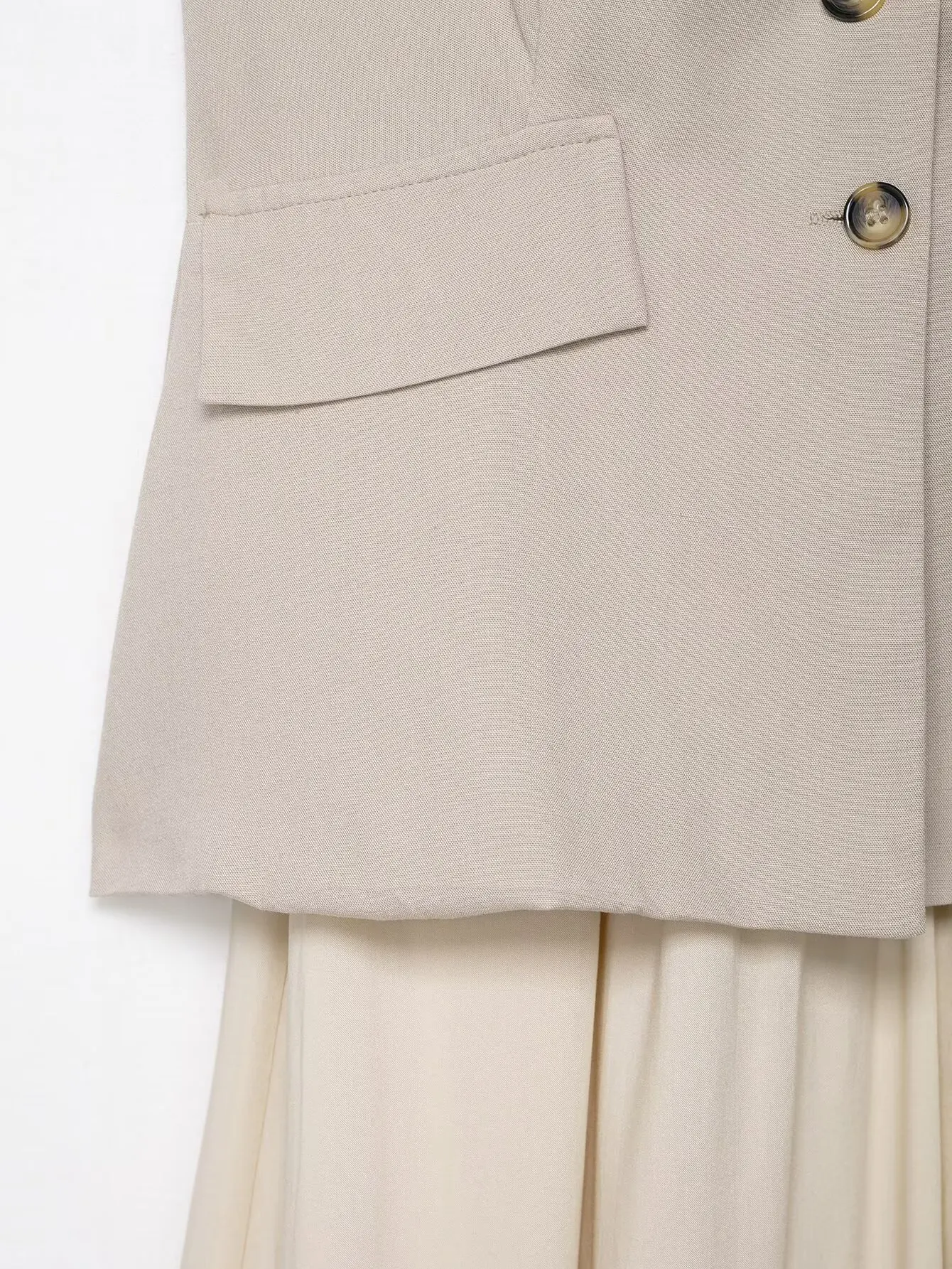 2025 women's summer new style small pleated skirt splicing casual temperament vest long dress