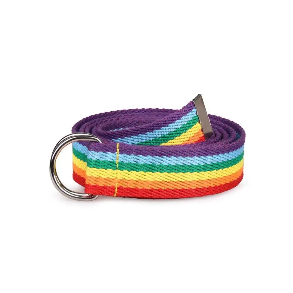 Belts Decorative Belt Ultra Long Waistband Rainbow Ribbon Casual Wild Parent-child Belt Double Ring D-shaped Buckle